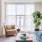 a living room with a couch and a coffee table